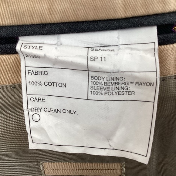 J Crew Crespi Italian Woven Cotton Chino Tan / Camel Two Button Jacket 36 R - Picture 13 of 15